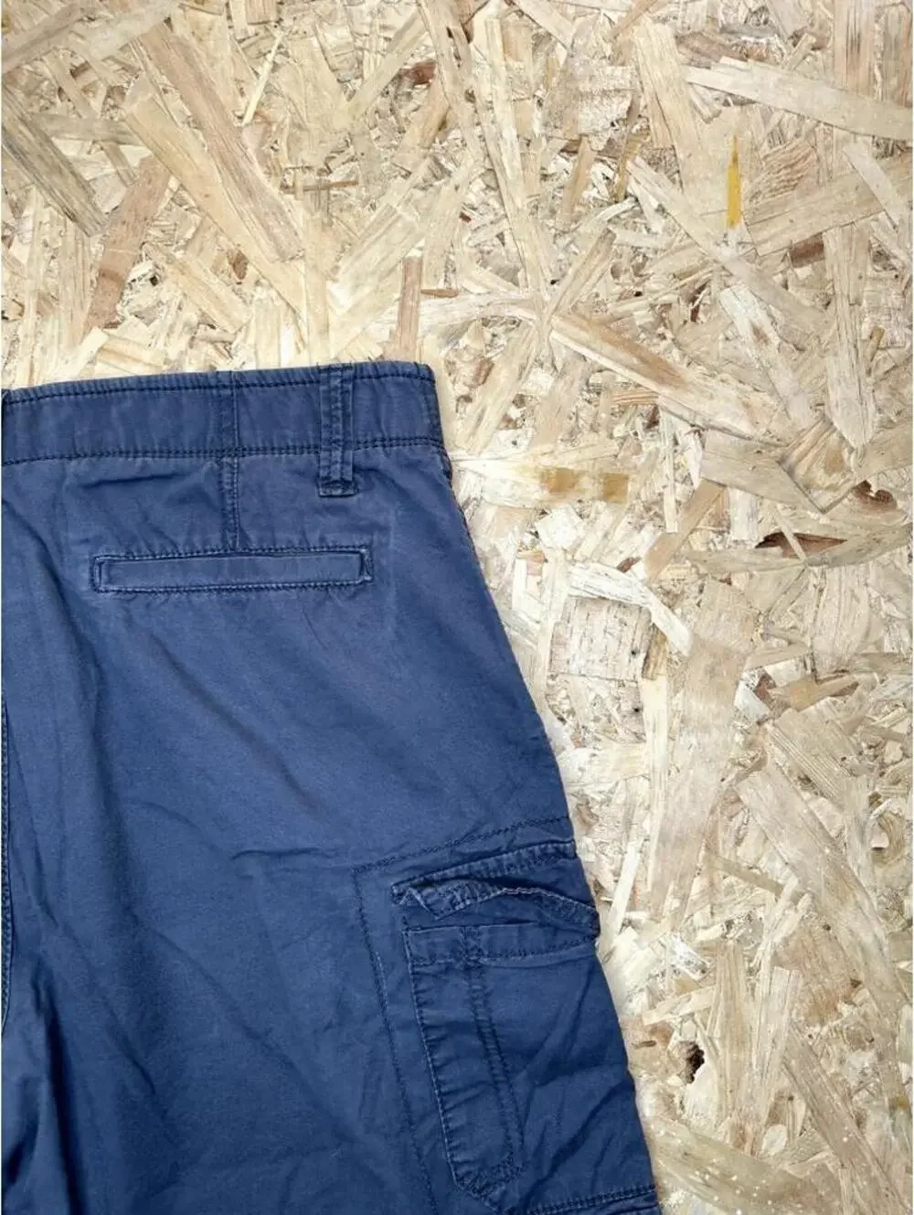 George Mens Flex Cargo Shorts Size 32 Navy Blue Cotton Blend Casual Utility